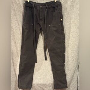 MNML Mens Pants Snap Y2K 90,s Black Jeans Side Button Ankle Zip 34 100% Cotton